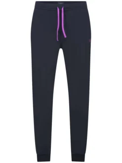 Pantalon jogging noir en coton uni avec une coupe ample