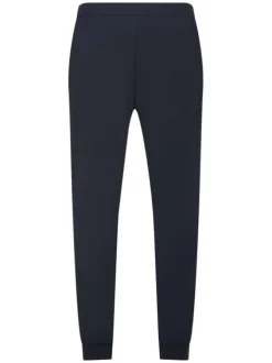 Pantalon jogging noir en coton uni avec une coupe ample