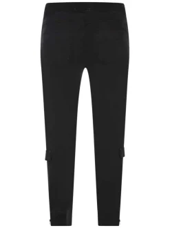 Pantalon jogging noir uni avec une coupe droite et comportant plusieurs poches
