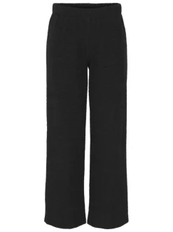 Pantalon jogging noir uni avec une coupe droite et une taille élastiquée