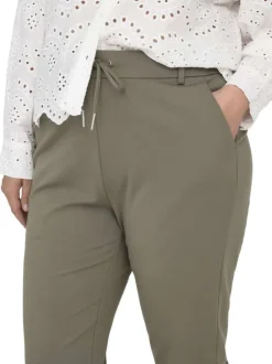 Pantalon jogging olive uni pourvu d'une coupe slim et d'une taille intermédiaire