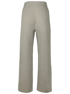 Pantalon kaki clair fluide et léger à coupe ample pourvu d'une taille élastiquée