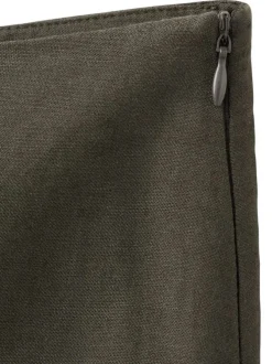 Pantalon kaki uni pourvu d'une coupe droite et d'une taile haute