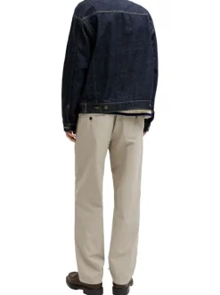 Pantalon Karl Lawrence en coton beige pourvu d'une taille élastiquée