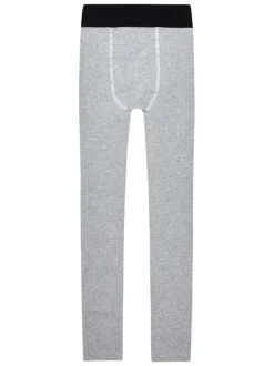 Pantalon Legging gris uni avec une coupe skinny et ceinture noire