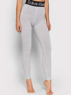 Pantalon Legging gris uni avec une coupe skinny et ceinture noire