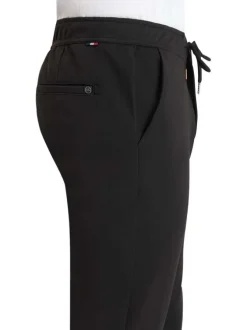 Pantalon Malo en coton mélangé noir coupe droite pourvu d'une taille élastiquée