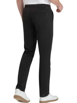 Pantalon Malo en coton mélangé noir coupe droite pourvu d'une taille élastiquée