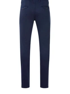Pantalon marine pour homme en maille nid d'abeille coupe slim YOUNG