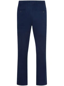Pantalon marine pour homme uni en coton coupe droite YOUNG