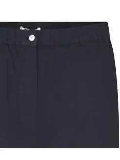 Pantalon marine uni avec une coupe large et une taille intermédiaire