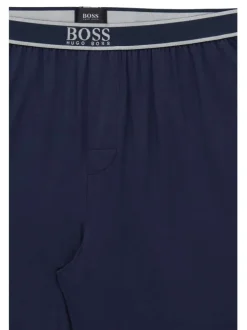 Pantalon marine uni avec une coupe régular et une taille élastiquée