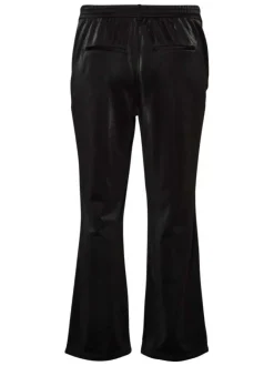 Pantalon noir aspect enduit avec une coupe straight fit et une taille élastiquée