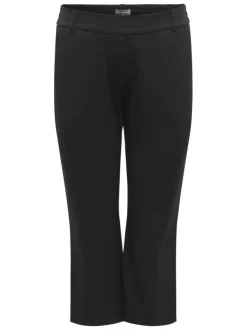 Pantalon noir coupe bootcut pourvu de passants pour la ceinture