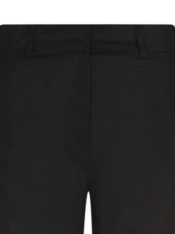 Pantalon noir uni avec une coupe droite à plusieurs poches et passants