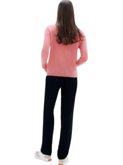 Pantalon noir uni avec une coupe slim et une taille intermédiaire