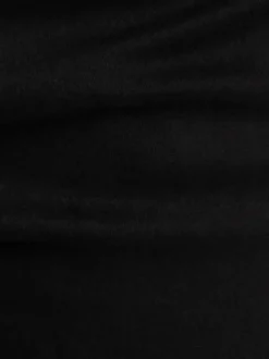 Pantalon noir uni à coupe bootcut avec 4 poches et fermeture boutonné