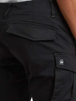 Pantalon 5 Poches en coton noir uni avec une coupe droite et des poches