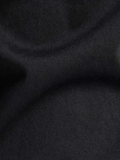 Pantalon 5 Poches en coton noir uni avec une coupe droite et des poches