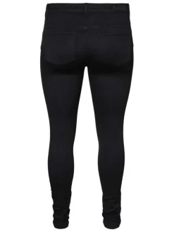 Pantalon 5 Poches Grande Taille noir uni avec une coupe slim