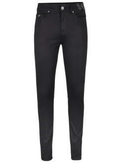Pantalon 5 Poches noir uni avec une coupe slim et 3 poches à l'avant