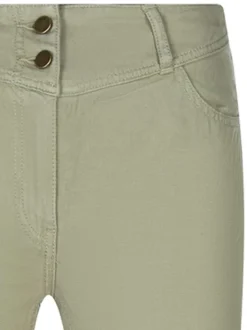 Pantalon 5 Poches Shouchy de couleur kaki uni avec une coupe slim