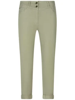 Pantalon 5 Poches Shouchy de couleur kaki uni avec une coupe slim