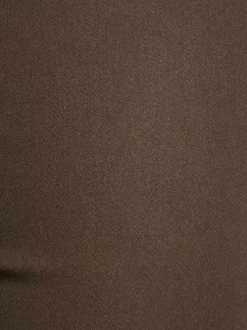Pantalon 5 Poches taupe uni avec une coupe slim et des liserés