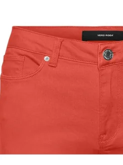 Pantalon 5 Poches Vmsvea orange uni coupe slim