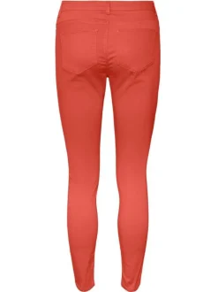 Pantalon 5 Poches Vmsvea orange uni coupe slim