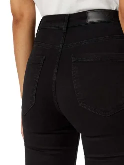 Pantalon Sophia noir en coton mélangé uni coupe slim 5 Poches