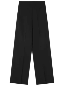 Pantalon tailleur noir uni avec une coupe bootcut et 2 poches