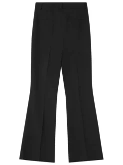 Pantalon tailleur noir uni avec une 2 poches et une coupe bootcut