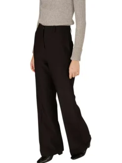 Pantalon tailleur noir uni avec une 2 poches et une coupe bootcut