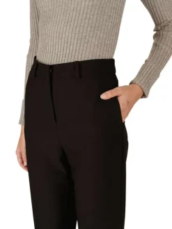 Pantalon tailleur noir uni avec une 2 poches et une coupe bootcut
