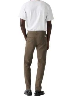 Pantalon taupe uni Xx Chino Std en coton coupe slim et multiples poches