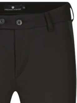Pantalon Tessa Socially noir uni avec une coupe slim et tissu en nid d'abeille