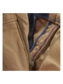 Pantalon Tommy Jeans Chino en coton stretch beige et des passants pour ceinture