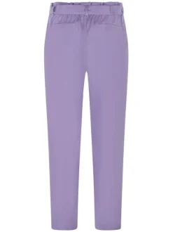 Pantalon uni à 2 poches avec une coupe paper bag et une taille haute