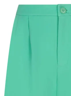 Pantalon vert uni avec larges pinces coupe large