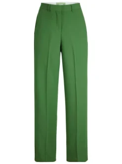 Pantalon vert uni avec une coupe chino et poche droite à l'arrière