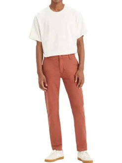 Pantalon XX Chino Std II en coton brique uni avec une coupe slim