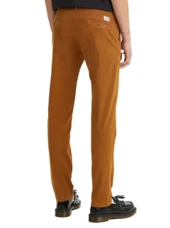 Pantalon Xx Chino Std taper en coton camel uni avec une coupe taper