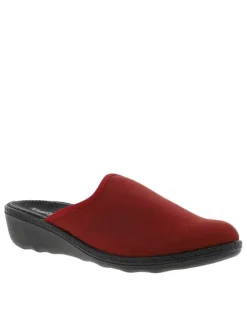 Pantoufles AVIGNON rouge avec talon compensé
