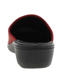 Pantoufles AVIGNON rouge avec talon compensé