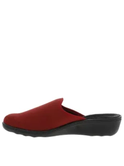 Pantoufles AVIGNON rouge avec talon compensé