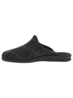 Pantoufles BELFORT à motif Tartan gris et marine
