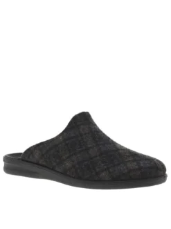 Pantoufles BELFORT à motif Tartan gris et marine