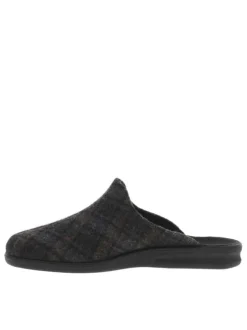 Pantoufles BELFORT à motif Tartan gris et marine