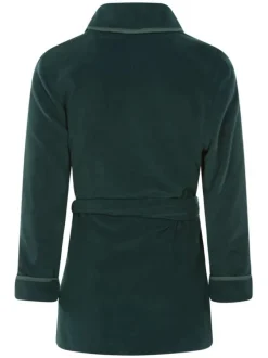 Peignoir à col châle sapin uni avec une coupe droite et une ceinture